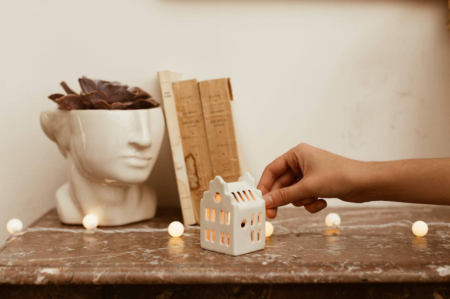 Ceramic house candle