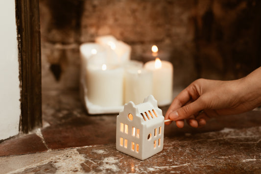 Ceramic house candle